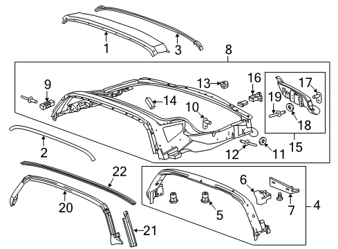 2017 Chevy Corvette Roof & Components Diagram