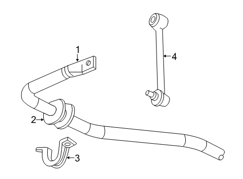 2012 GMC Yukon Stabilizer Bar & Components - Rear Diagram