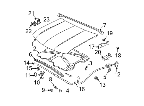 2000 GMC Sonoma Hood & Components Diagram