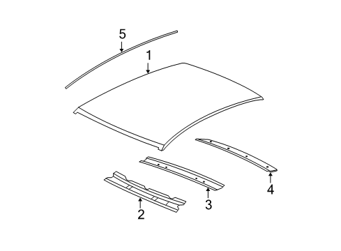 2009 Saturn Aura Roof & Components, Exterior Trim Diagram