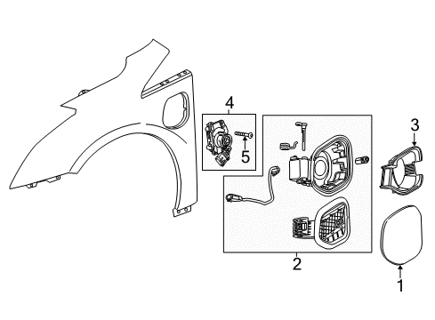 2015 Cadillac ELR Fender & Components Diagram