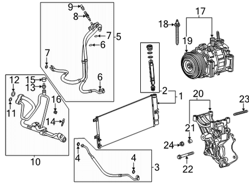 2020 GMC Sierra 2500 HD A/C Condenser, Compressor & Lines Diagram