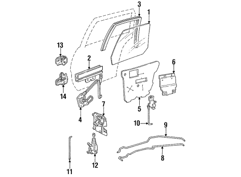 1989 Pontiac Grand Am Division Bar, Passenger Side Diagram for 20448110