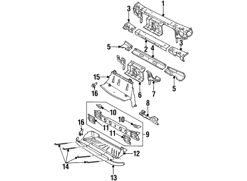 1997 Saturn SL2 Radiator Support Diagram