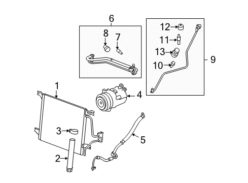 2010 Saturn Sky A/C Condenser, Compressor & Lines Diagram