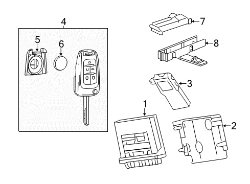 2016 Buick LaCrosse Keyless Entry Components Diagram