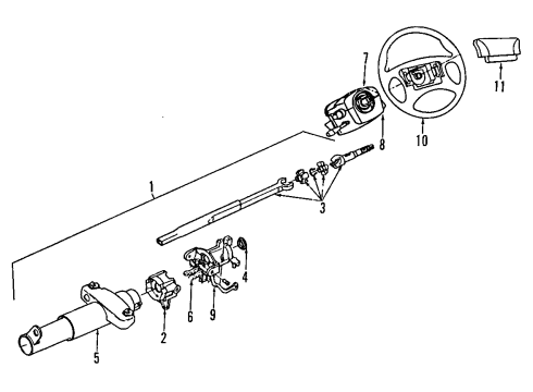 1998 Buick Skylark Steering Column, Steering Wheel Diagram