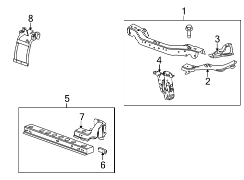 2014 Cadillac SRX Radiator Support Diagram
