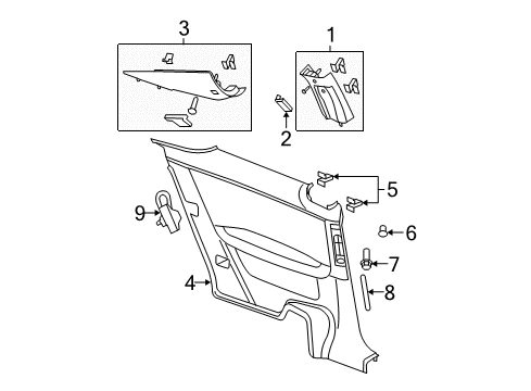 2007 Pontiac G6 Interior Trim - Quarter Panels Diagram