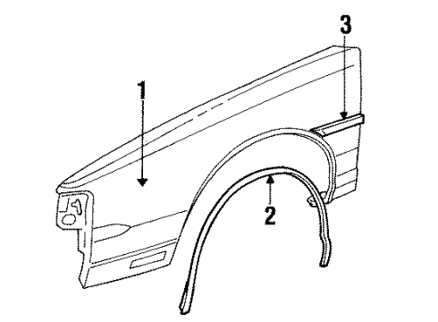 1991 Oldsmobile Toronado Nameplate, Front Diagram for 20689852