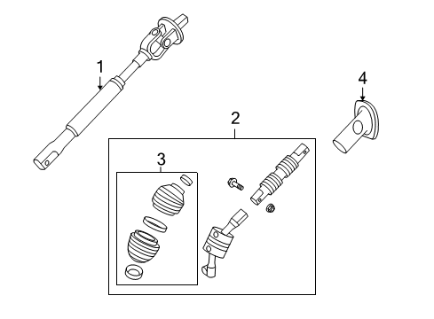 2012 GMC Yukon Steering Column, Steering Wheel & Trim, Shroud, Switches & Levers Diagram