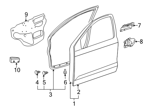 2003 Pontiac Vibe Front Door Diagram