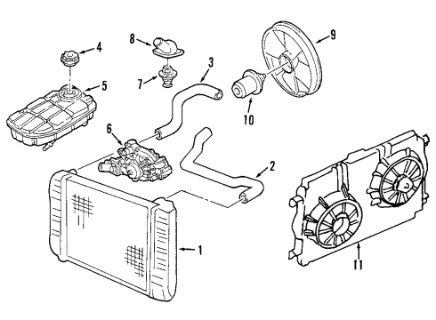 2003 Chevy Corvette Cooling System, Radiator, Water Pump, Cooling Fan Diagram