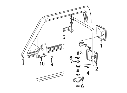 1997 GMC C1500 Outside Mirrors Diagram