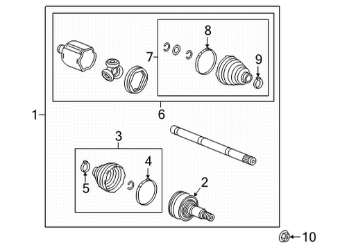 2021 GMC Yukon Axle Components - Front Diagram
