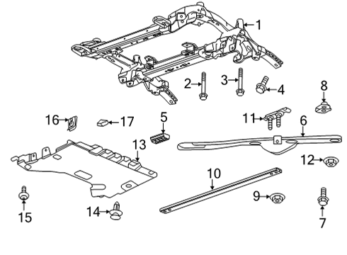 2022 Cadillac CT4 Suspension Mounting - Front Diagram