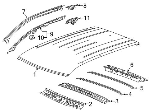 2024 Cadillac XT4 Roof & Components Diagram