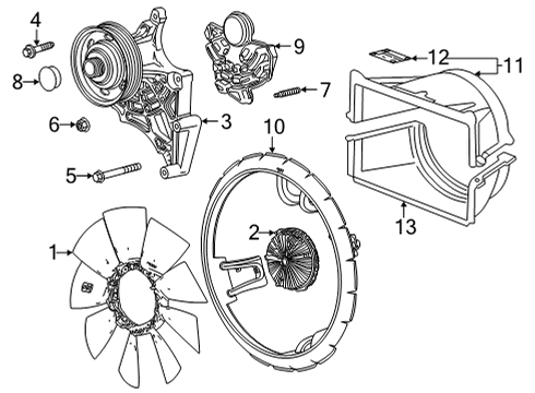 2020 GMC Sierra 2500 HD Cooling System, Radiator, Water Pump, Cooling Fan Diagram