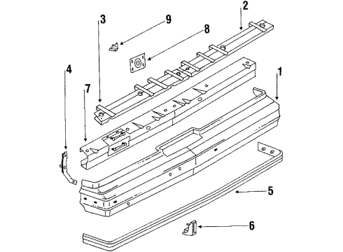 1986 Buick Century Bumper Cover Diagram for 25515030