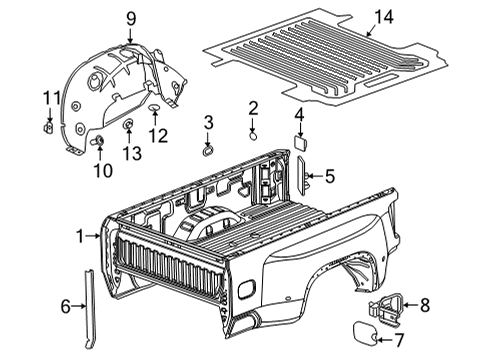 2021 Chevy Silverado 3500 HD Pick Up Box Diagram