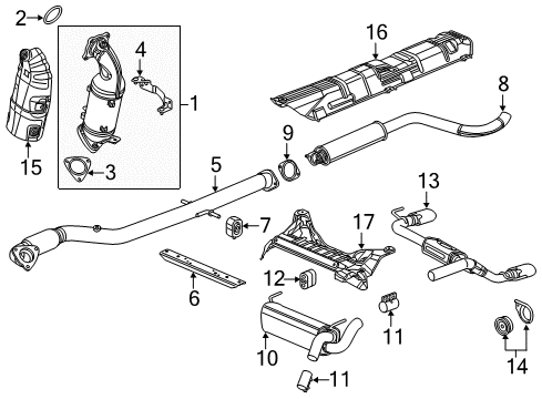 2017 Buick Cascada Exhaust Components Diagram
