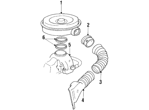 1984 Pontiac Parisienne Air Filter Diagram for 25040489