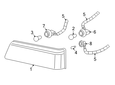 2003 Chevy Avalanche 2500 Headlamp Components, Park & Signal Lamps Diagram