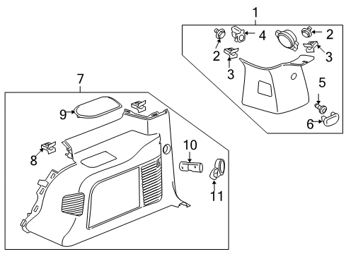 2014 Cadillac Escalade Interior Trim - Quarter Panels Diagram 2 - Thumbnail