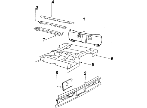 1988 Buick Electra Panel Above Lid, Rear Diagram for 20598912