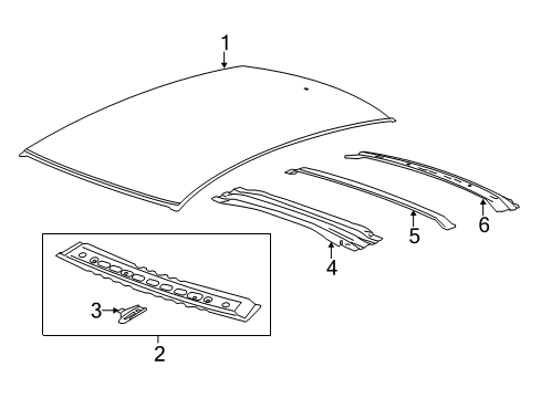 2014 Cadillac XTS Roof & Components Diagram