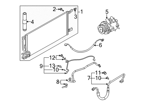 2005 Buick Rendezvous A/C Condenser, Compressor & Lines Diagram