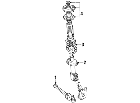 1996 Saturn SC1 Front Suspension Components, Lower Control Arm, Stabilizer Bar Diagram