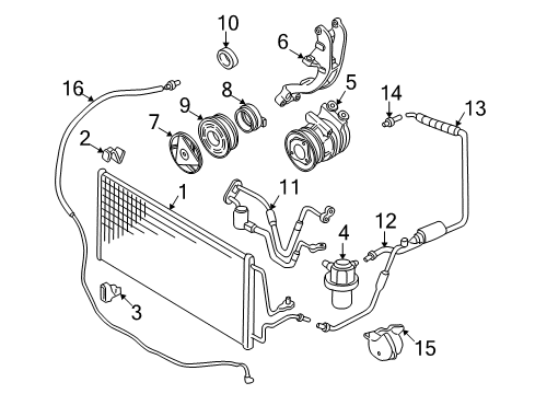 2002 Buick Century A/C Condenser, Compressor & Lines Diagram