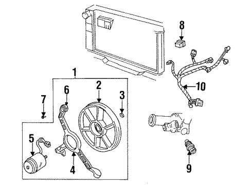 1995 Oldsmobile Achieva Cooling System, Radiator, Water Pump, Cooling Fan Diagram