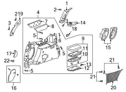 2001 Pontiac Montana Interior Trim - Side Panel Diagram
