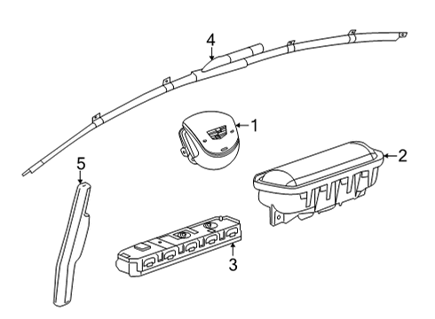 2022 Cadillac CT4 Air Bag Components Diagram