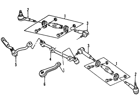 1990 GMC S15 P/S Pump & Hoses, Steering Gear & Linkage Diagram