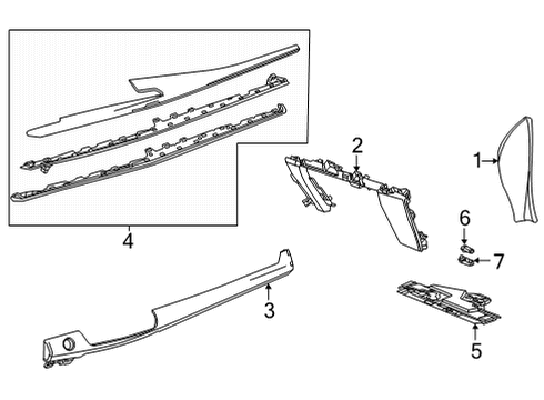 2023 Cadillac Escalade ESV Cluster & Switches, Instrument Panel Diagram