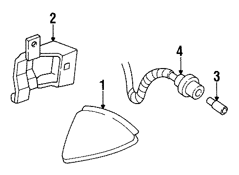 1990 Pontiac Grand Prix Side Marker Lamps & Reflector Diagram