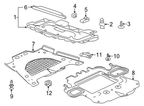 2011 Cadillac CTS Splash Shields Diagram