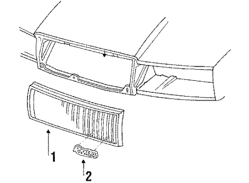 1991 Buick Riviera Nameplate, Front Diagram for 25519707