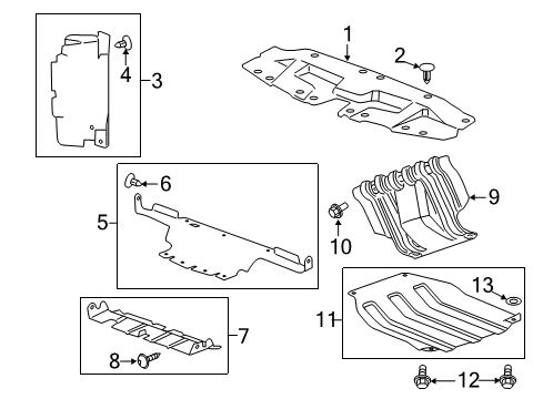 2012 GMC Sierra 2500 HD Splash Shields Diagram