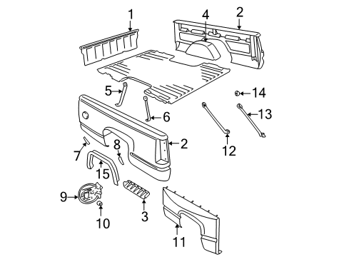 1997 GMC C1500 Front & Side Panels Diagram