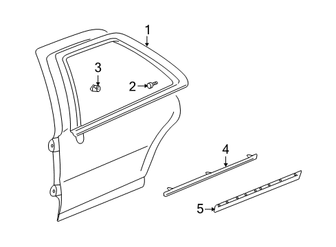 2000 Cadillac Seville Exterior Trim - Rear Door Diagram