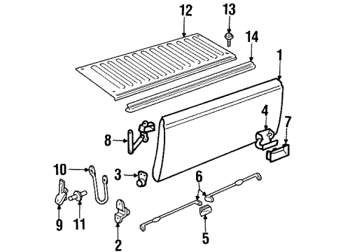 1990 Chevy C3500 Tail Gate Diagram