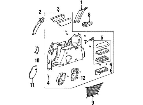 2002 Oldsmobile Silhouette Interior Trim - Side Panel Diagram