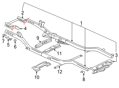2004 Oldsmobile Bravada Bracket, Driver Side Diagram for 12479993