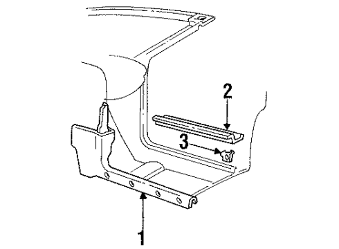 1998 Pontiac Firebird Interior Trim - Pillars, Rocker & Floor Diagram