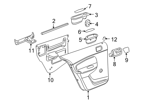 2008 Chevy Cobalt Interior Trim - Rear Door Diagram