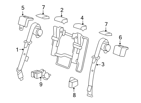 2012 GMC Yukon Seat Belt Diagram